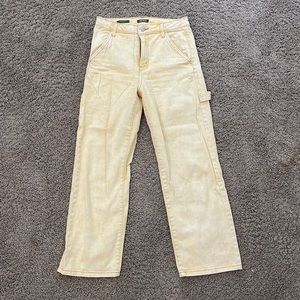 Faded yellow cargo pants. Size 0. Target